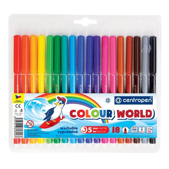 Fixy CENTROPEN 7550 Colour World - sada 18 ks